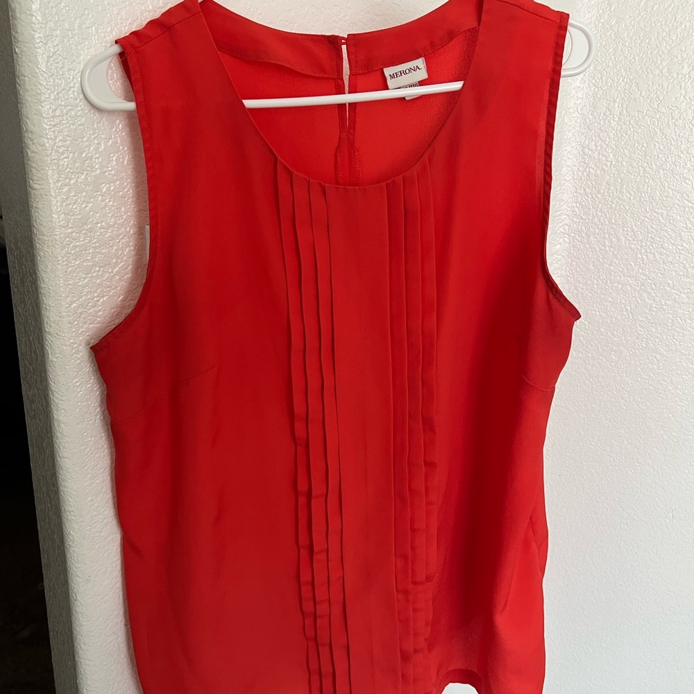 Orange short sleeve blouse